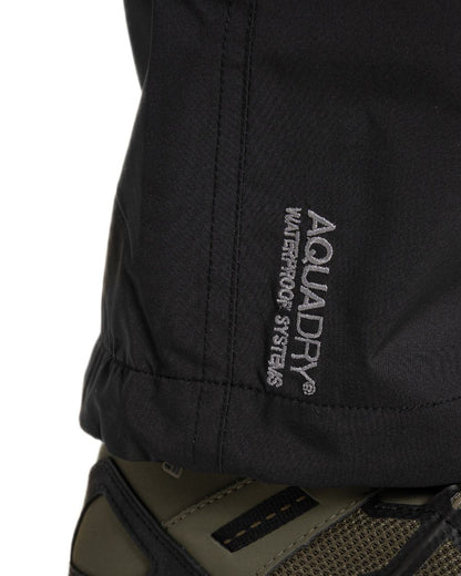 Black coloured Craghoppers Mens Indus Waterproof Lightweight Cargo Trousers on white background 