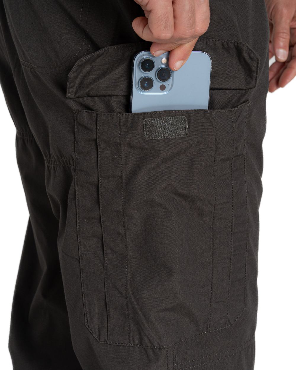 Bark coloured Craghoppers Mens Kiwi Classic II Trouser on white background 