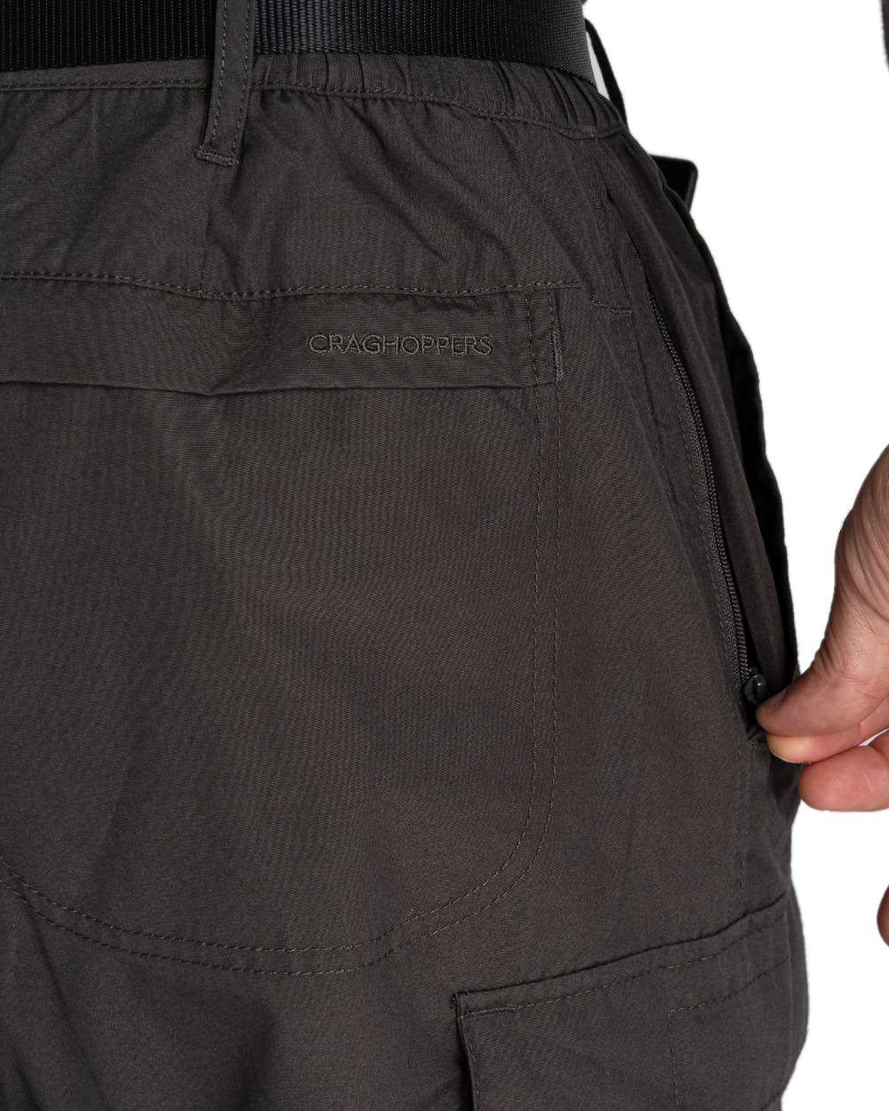 Bark coloured Craghoppers Mens Kiwi Classic II Trouser on white background 