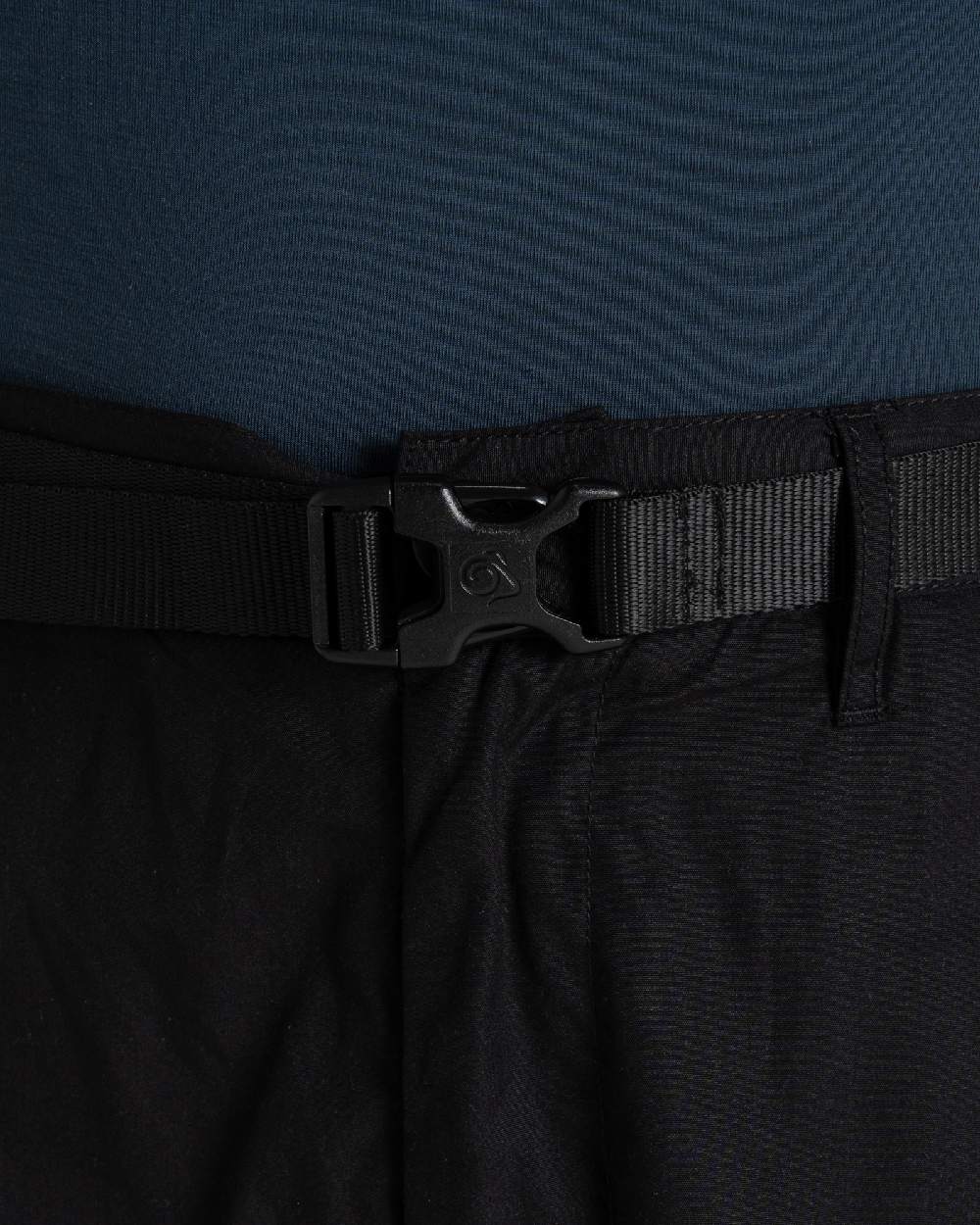 Black coloured Craghoppers Mens Kiwi Classic II Trouser on white background 