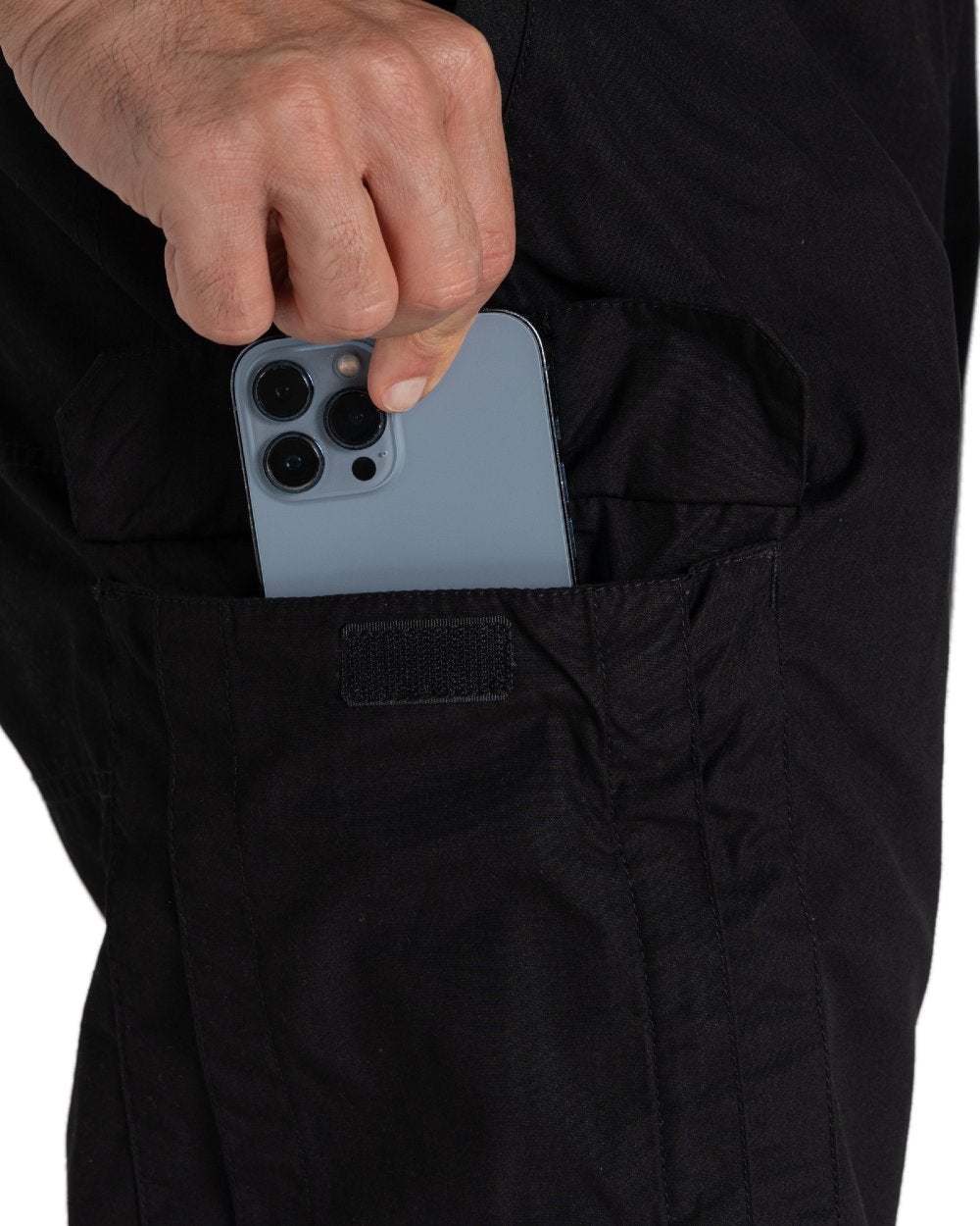 Black coloured Craghoppers Mens Kiwi Classic II Trouser on white background 