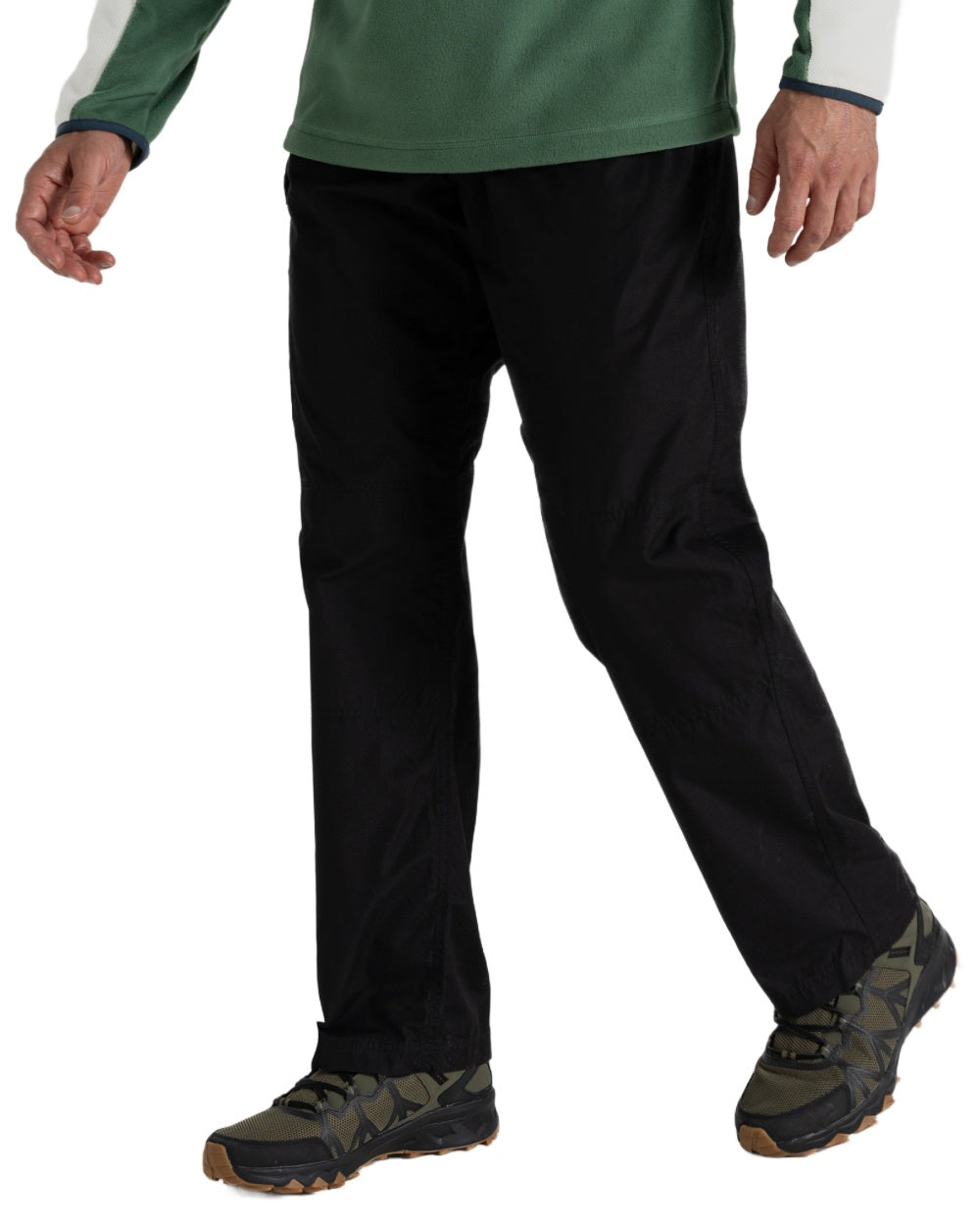 Black coloured Craghoppers Mens Kiwi Classic II Trouser on white background 