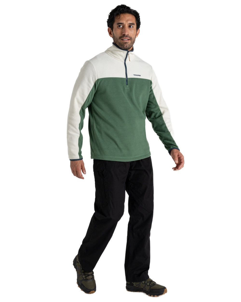 Black coloured Craghoppers Mens Kiwi Classic II Trouser on white background 