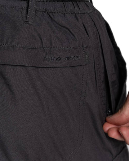 Black Pepper coloured Craghoppers Mens Kiwi Classic II Trouser on white background 