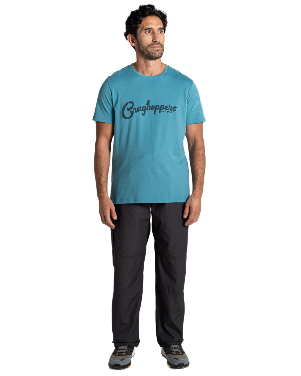 Black Pepper coloured Craghoppers Mens Kiwi Classic II Trouser on white background 