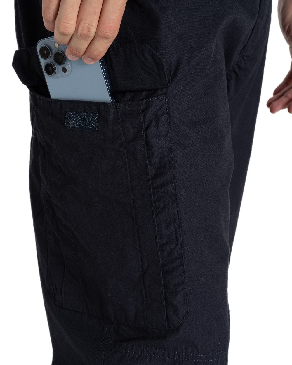 Dark Navy coloured Craghoppers Mens Kiwi Classic II Trousers on white background 