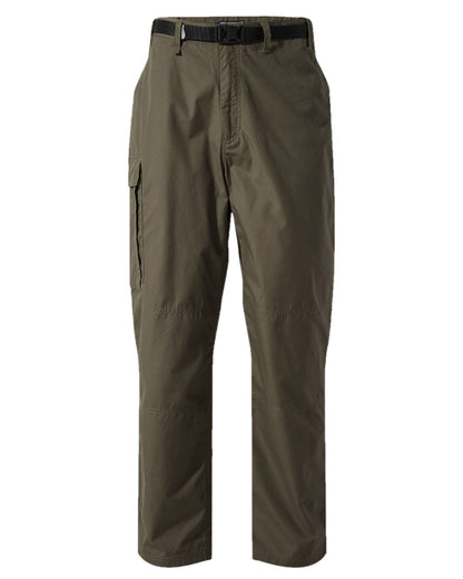 Wild Olive coloured Craghoppers Mens Kiwi Classic II Trouser on white background 