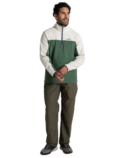 Wild Olive coloured Craghoppers Mens Kiwi Classic II Trouser on white background 