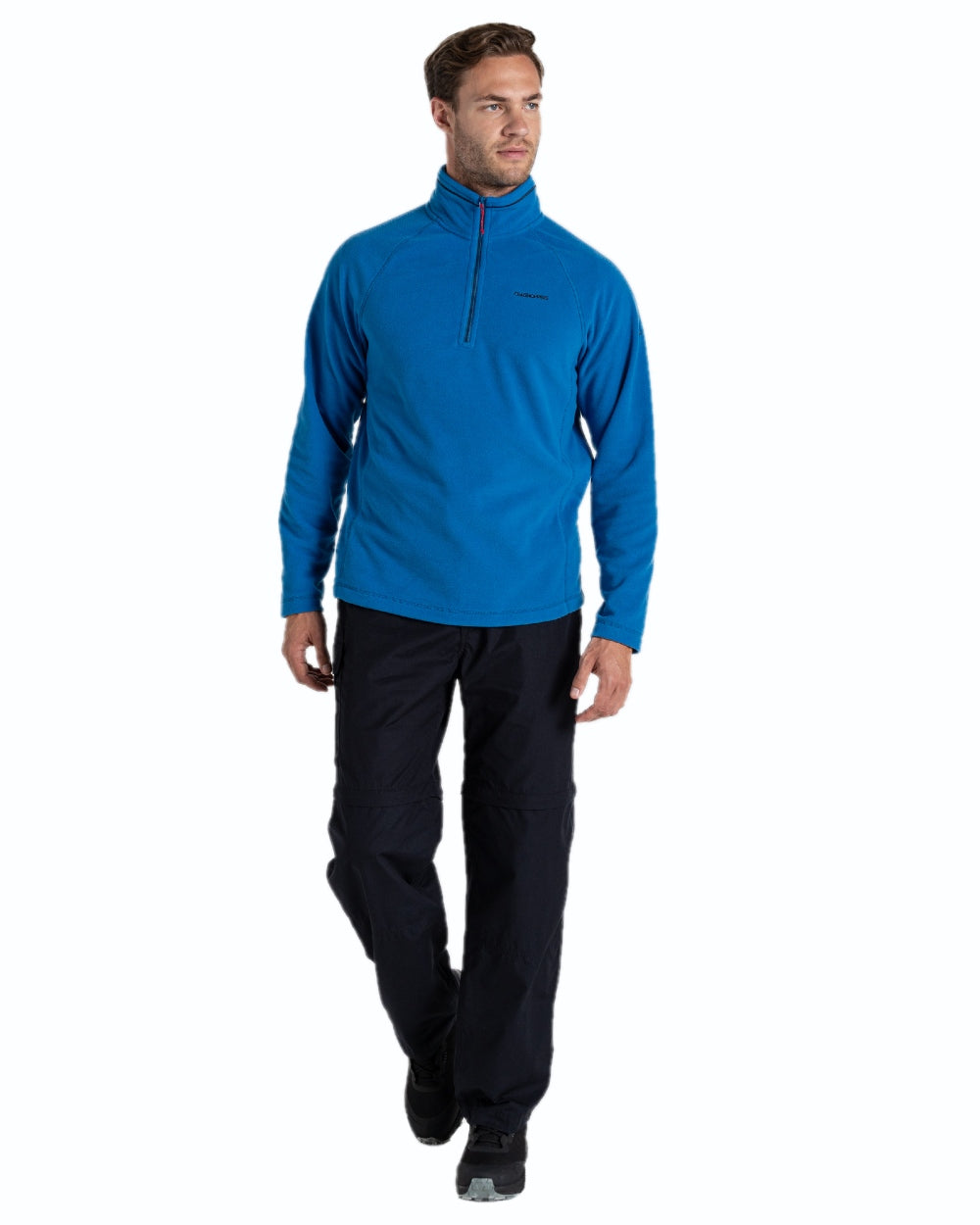 Dark Navy coloured Craghoppers Mens Kiwi Convertible Recycled Trousers on white background 