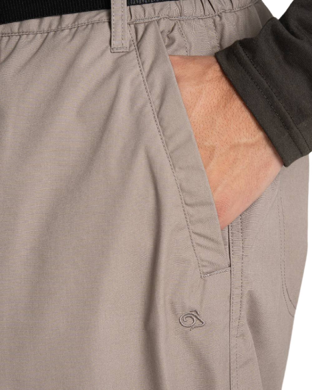 Beach Coloured Craghoppers Mens Kiwi Convertible Trousers on white background 