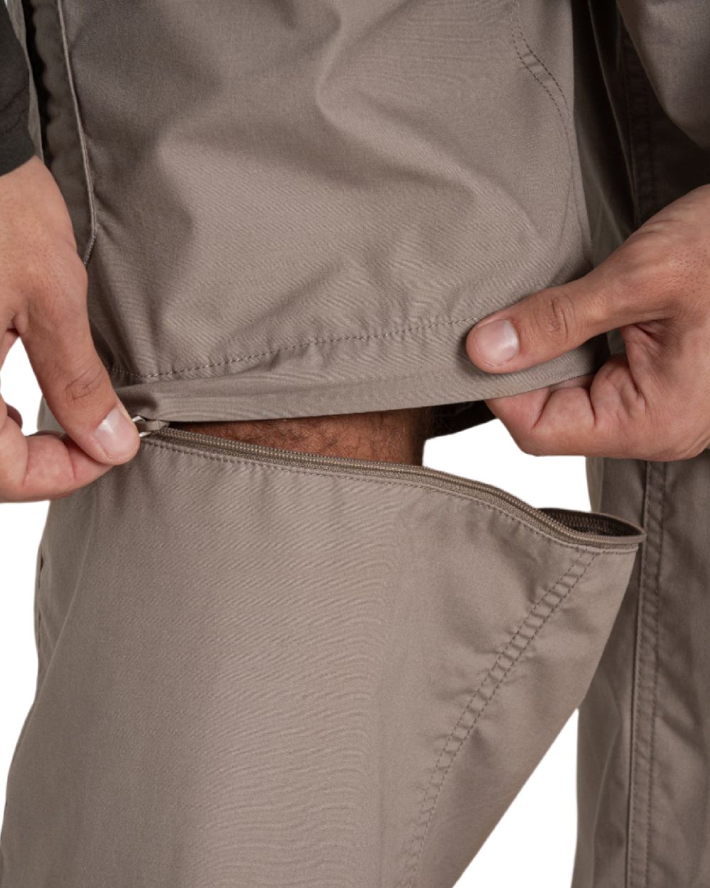 Beach Coloured Craghoppers Mens Kiwi Convertible Trousers on white background 