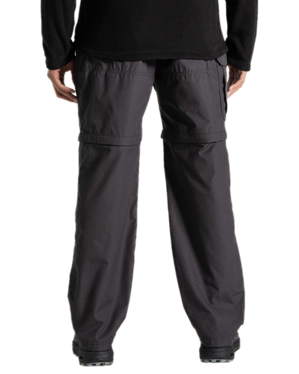 Black Pepper Coloured Craghoppers Mens Kiwi Convertible Trousers on white background 