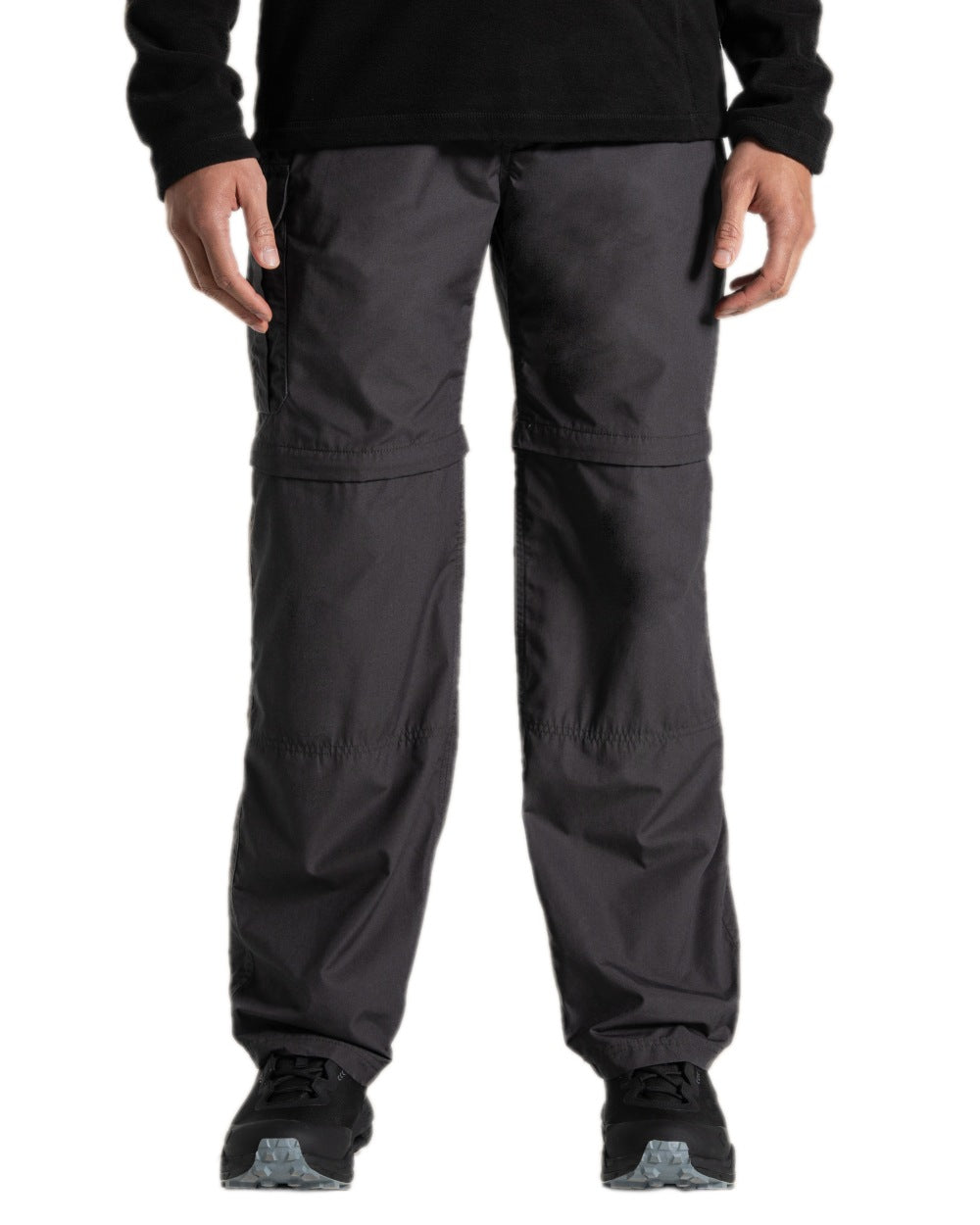 Black Pepper Coloured Craghoppers Mens Kiwi Convertible Trousers on white background 