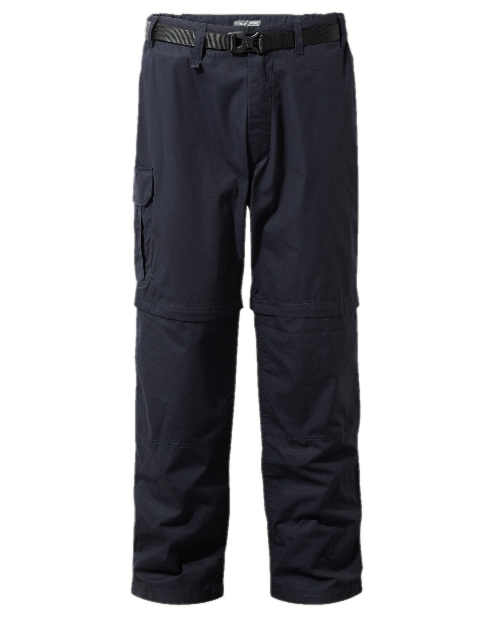 Dark Navy Coloured Craghoppers Mens Kiwi Convertible Trousers on white background 
