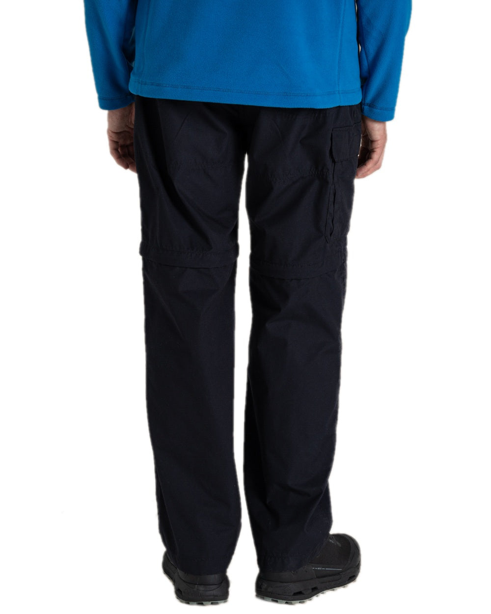 Dark Navy Coloured Craghoppers Mens Kiwi Convertible Trousers on white background 