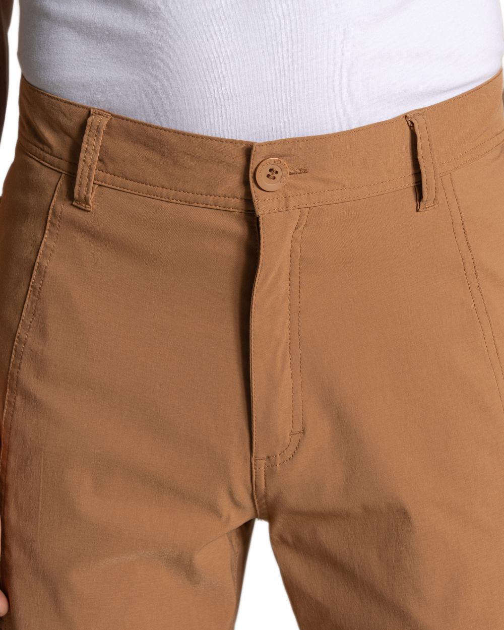 Boulder coloured Craghoppers Mens Kiwi Pro Cargo Trousers on white background 