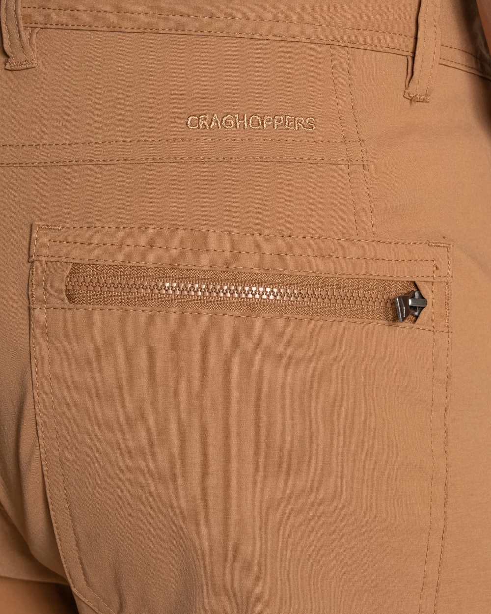 Boulder coloured Craghoppers Mens Kiwi Pro Cargo Trousers on white background 