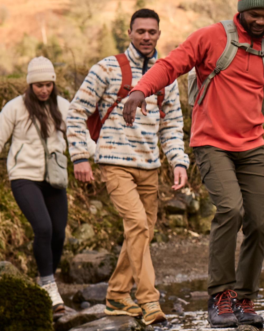 Boulder coloured Craghoppers Mens Kiwi Pro Cargo Trousers on mountain background 