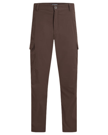 Wenge Brown coloured Craghoppers Mens Kiwi Pro Cargo Trousers on white background 