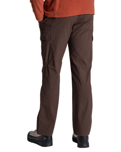Wenge Brown coloured Craghoppers Mens Kiwi Pro Cargo Trousers on white background 