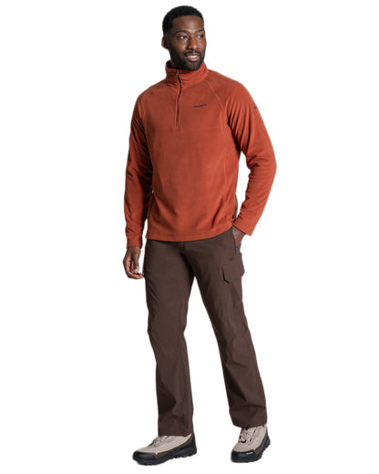 Wenge Brown coloured Craghoppers Mens Kiwi Pro Cargo Trousers on white background 