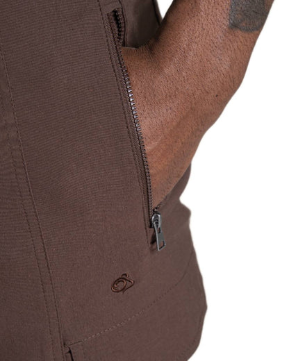 Wenge Brown coloured Craghoppers Mens Kiwi Pro Cargo Trousers on white background 