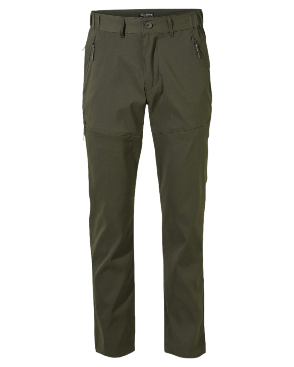 Dark Khaki coloured Craghoppers Mens Kiwi Pro II Trousers on white background 