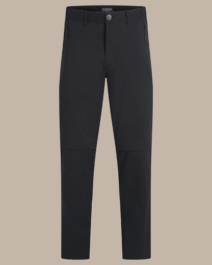 Black Coloured Craghoppers Mens Kiwi Pro III Convertible Trouser on Beige Background 