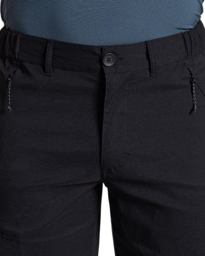 Black coloured Craghoppers Mens Kiwi Pro III Shorts on white background 