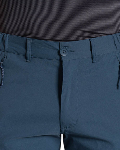 Blue Stone coloured Craghoppers Mens Kiwi Pro III Shorts on white background 