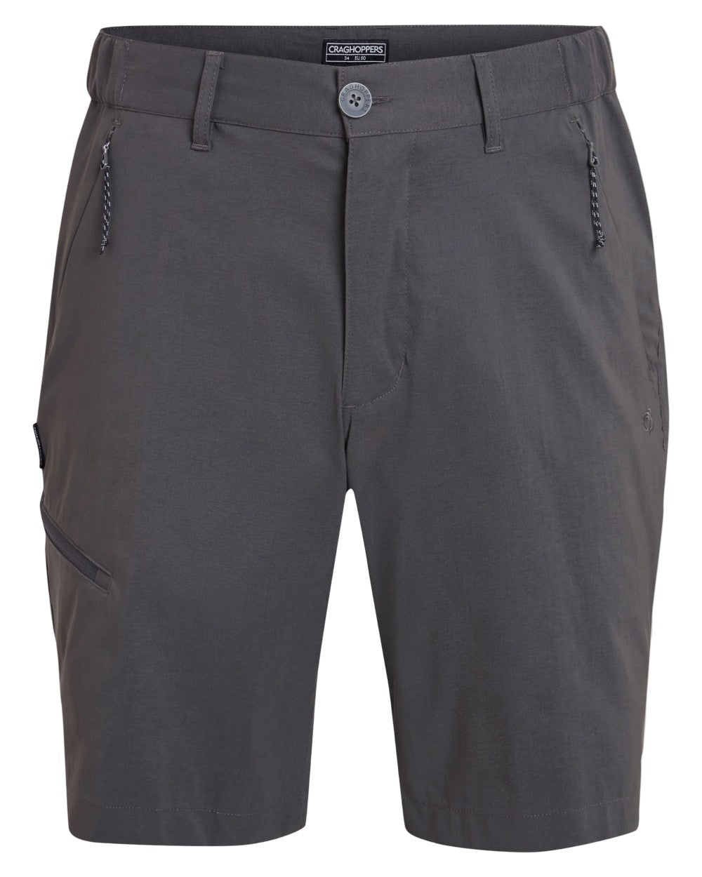 Dark Lead coloured Craghoppers Mens Kiwi Pro III Shorts on white background 