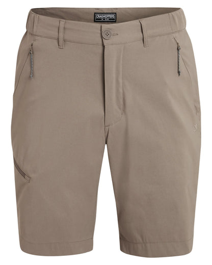 Pebble coloured Craghoppers Mens Kiwi Pro III Shorts on white background 