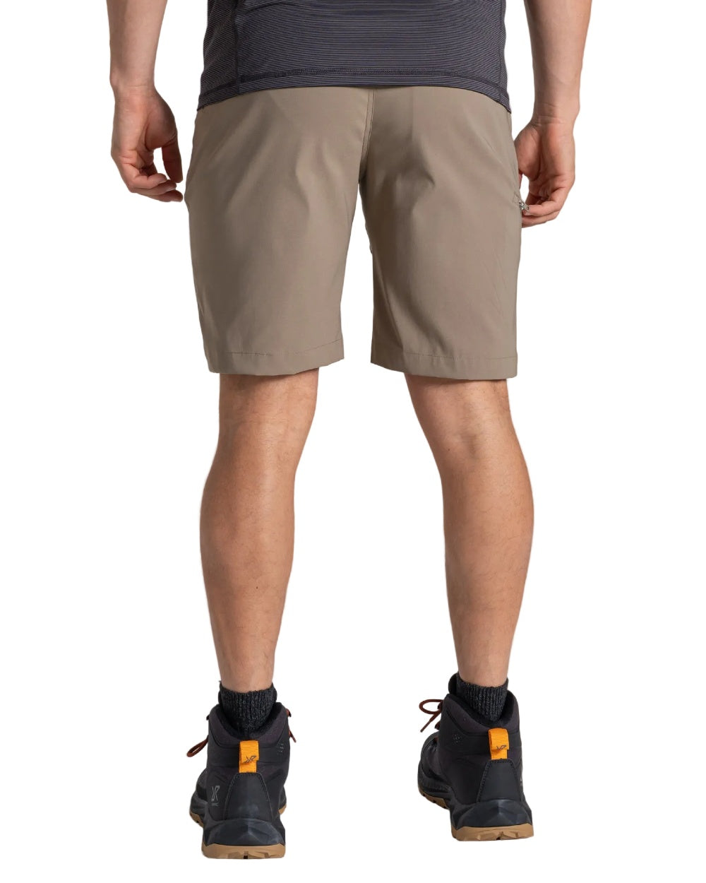 Pebble coloured Craghoppers Mens Kiwi Pro III Shorts on white background 