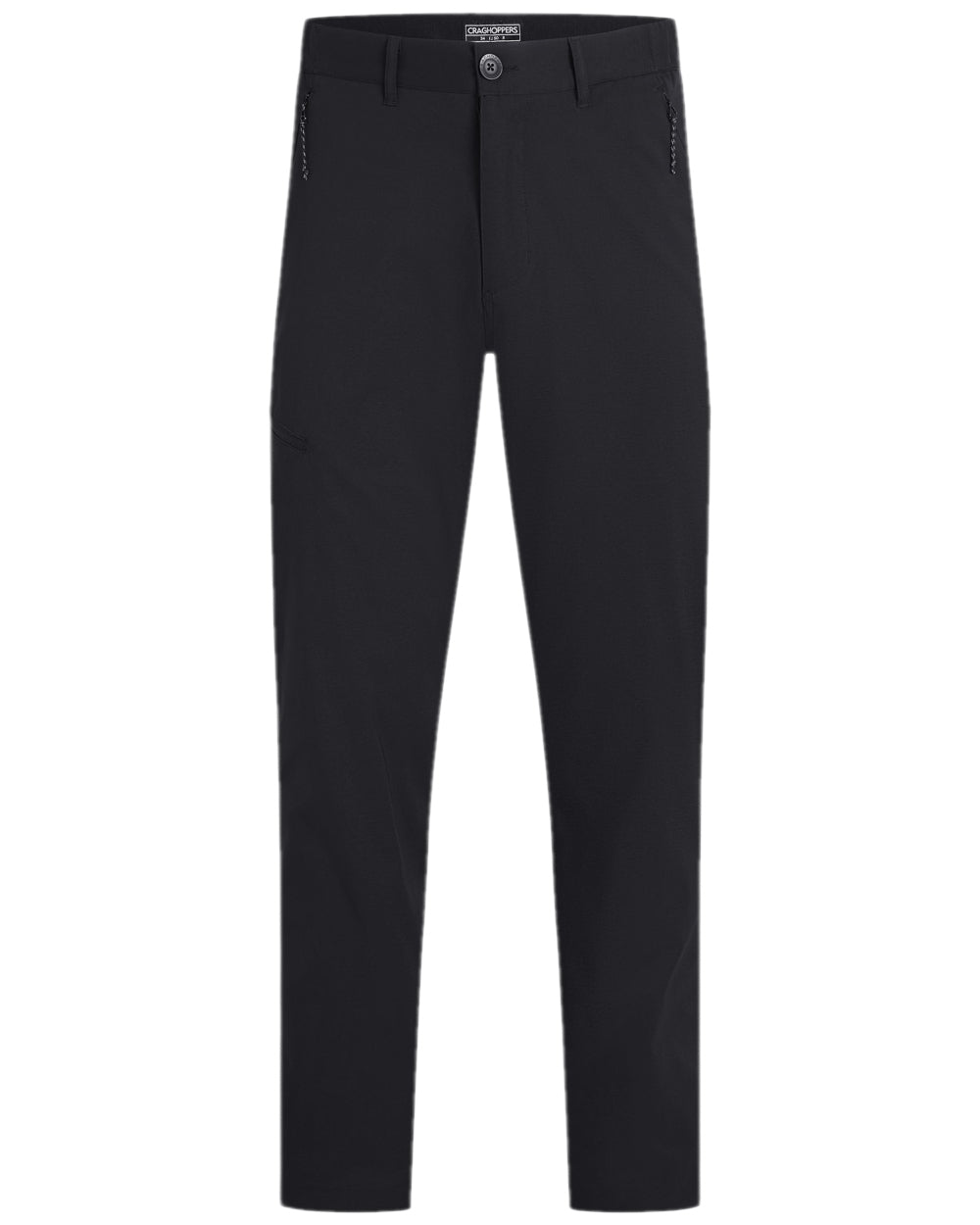Black Coloured Craghoppers Mens Kiwi Pro III Thermo Trousers on white background 