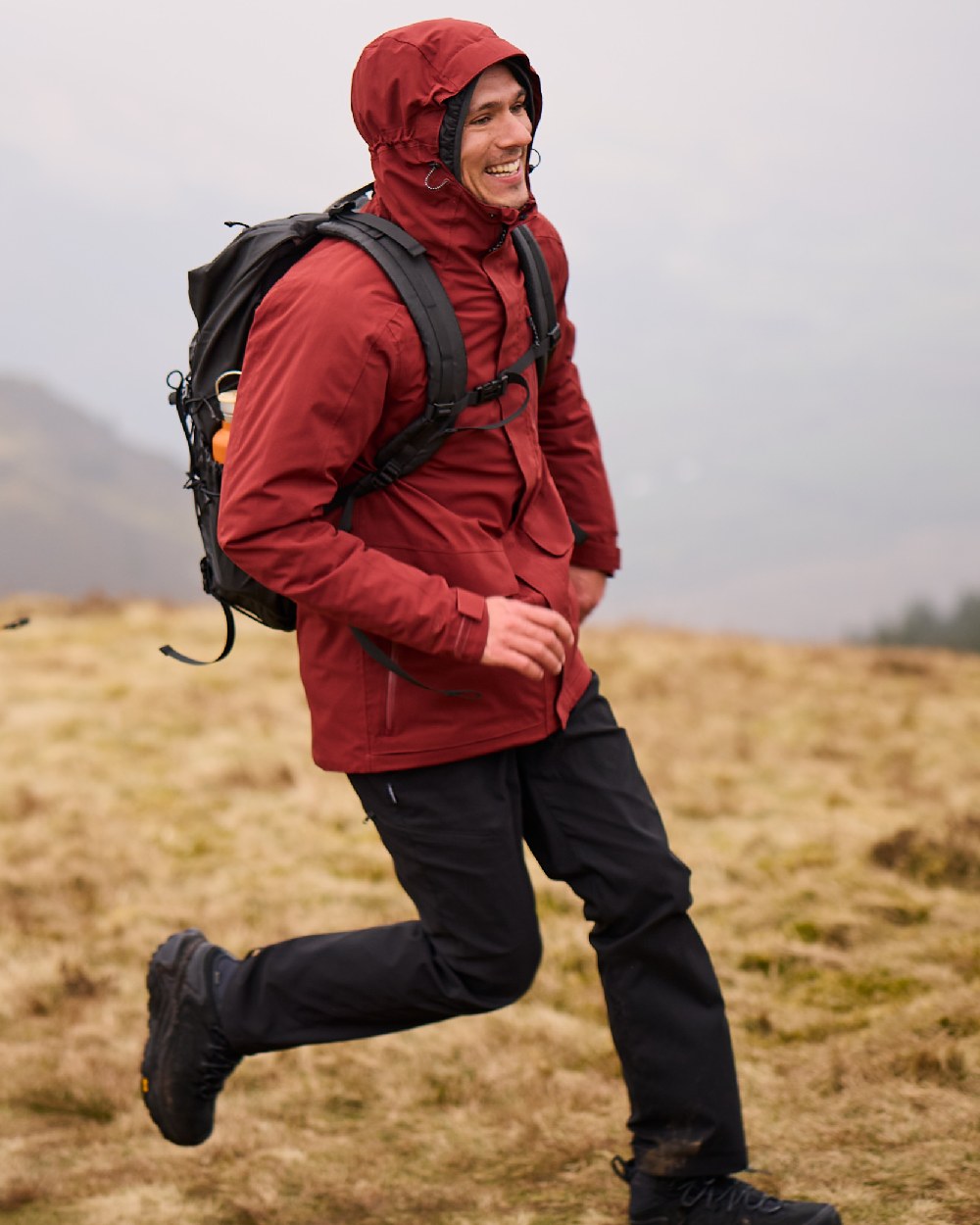 Black Coloured Craghoppers Mens Kiwi Pro III Thermo Trousers on outdoor background 