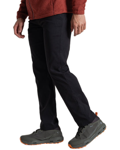 Black Coloured Craghoppers Mens Kiwi Pro III Thermo Trousers on white background 