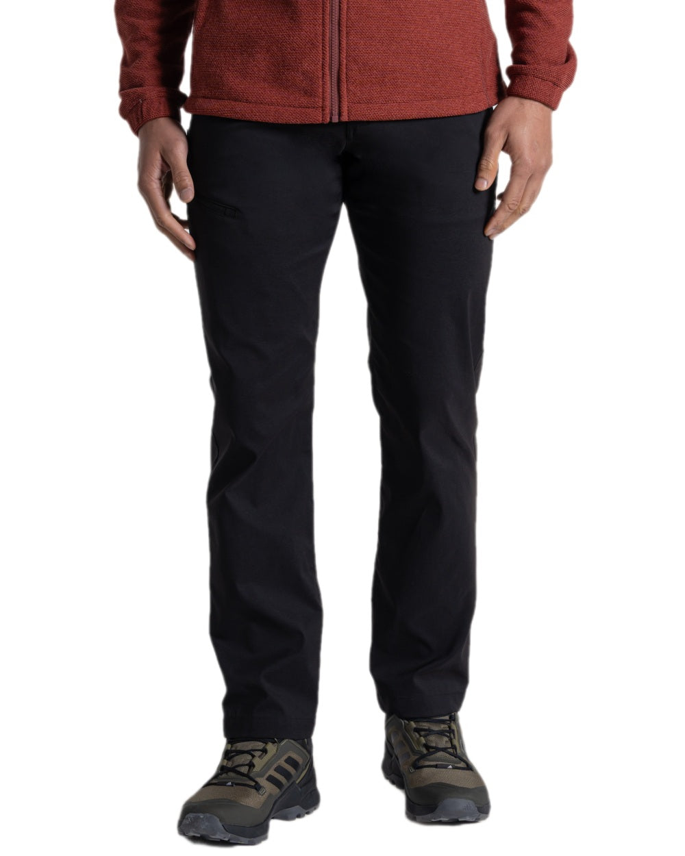 Black Coloured Craghoppers Mens Kiwi Pro III Trouser on white background 