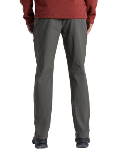 Dark Khaki Coloured Craghoppers Mens Kiwi Pro III Trouser on white background 