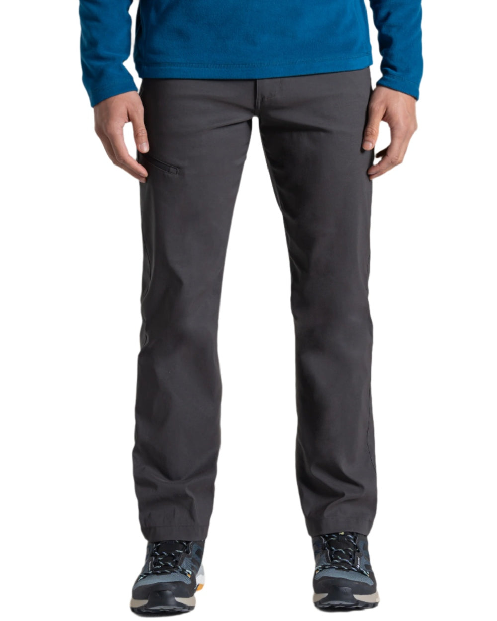 Dark Lead Coloured Craghoppers Mens Kiwi Pro III Trouser on white background 