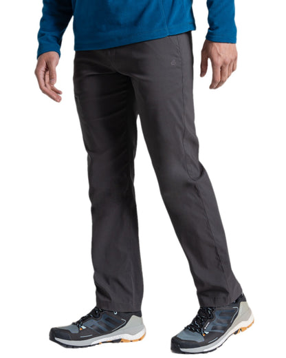 Dark Lead Coloured Craghoppers Mens Kiwi Pro III Trouser on white background 