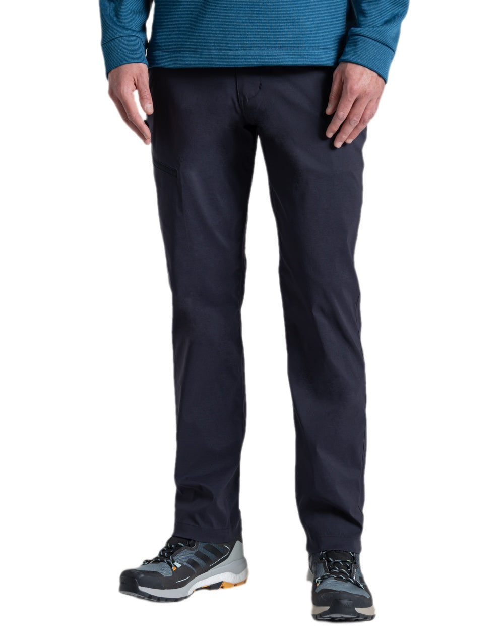 Dark Navy Coloured Craghoppers Mens Kiwi Pro III Trouser on white background 