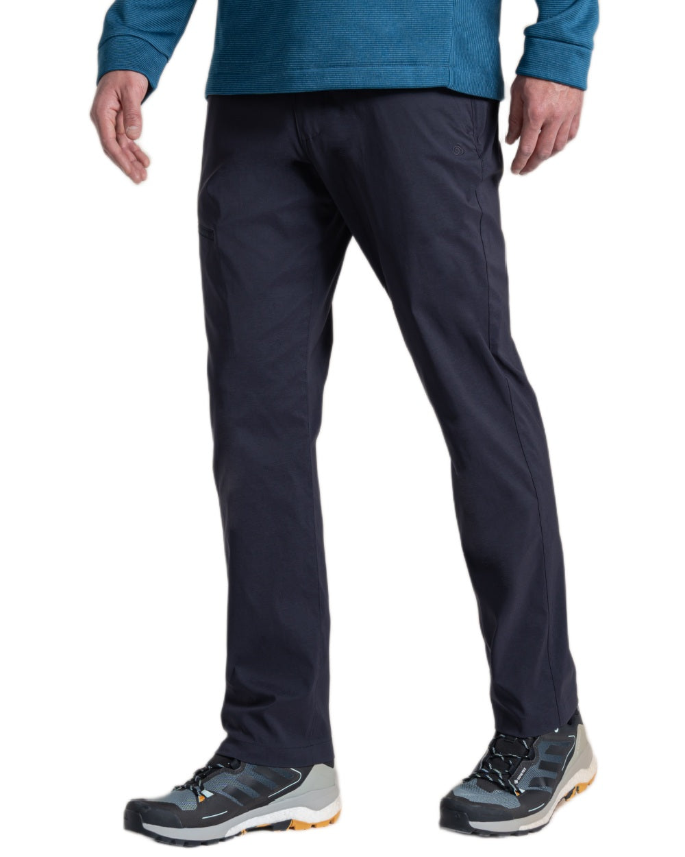 Dark Navy Coloured Craghoppers Mens Kiwi Pro III Trouser on white background 