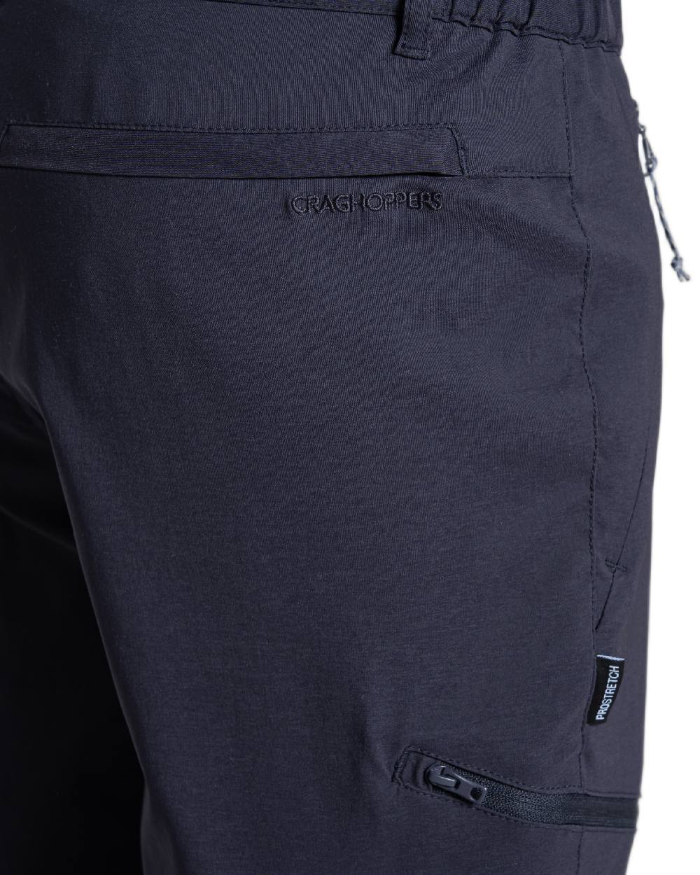 Dark Navy Coloured Craghoppers Mens Kiwi Pro III Trouser on white background 