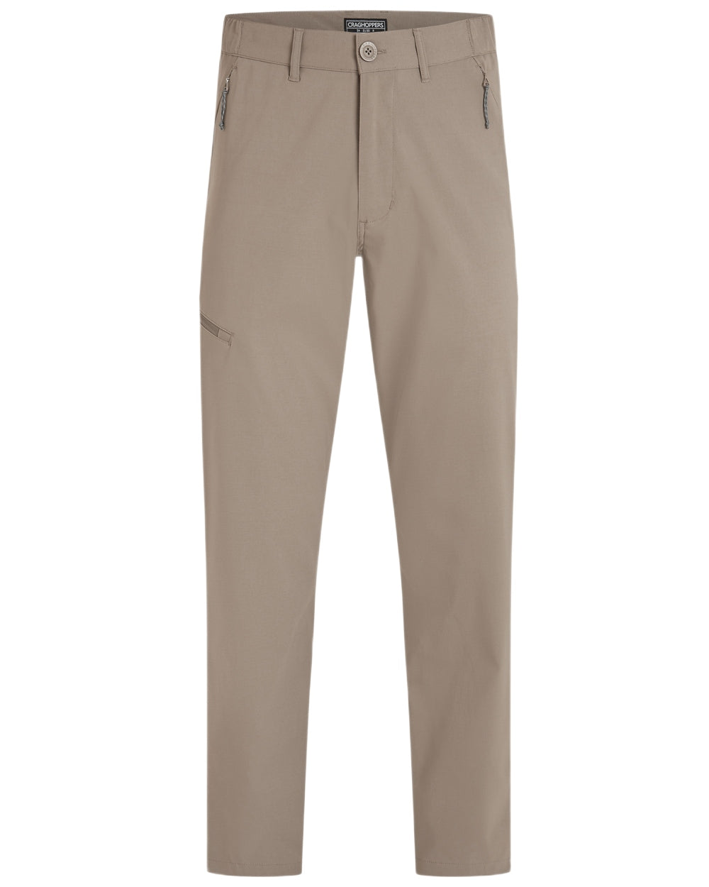 Pebble Coloured Craghoppers Mens Kiwi Pro III Trouser on white background 