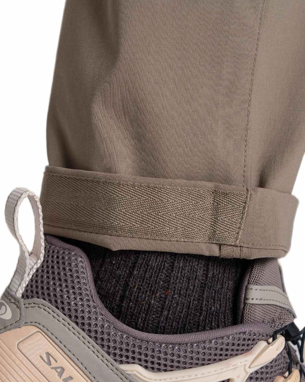 Pebble Coloured Craghoppers Mens Kiwi Pro III Trouser on white background 
