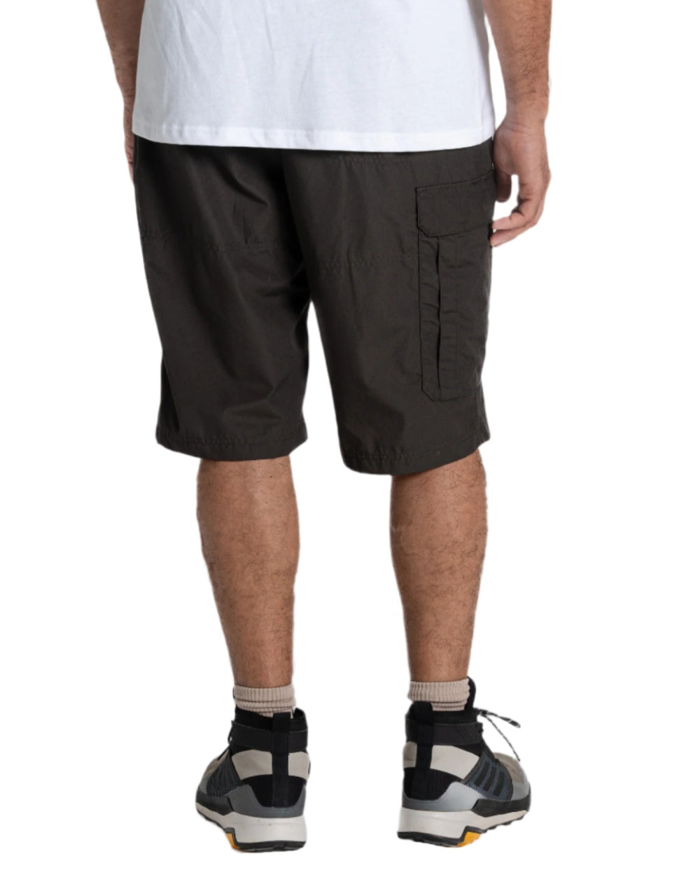 Bark coloured Craghoppers Mens Kiwi Recycled Long Short on white background 