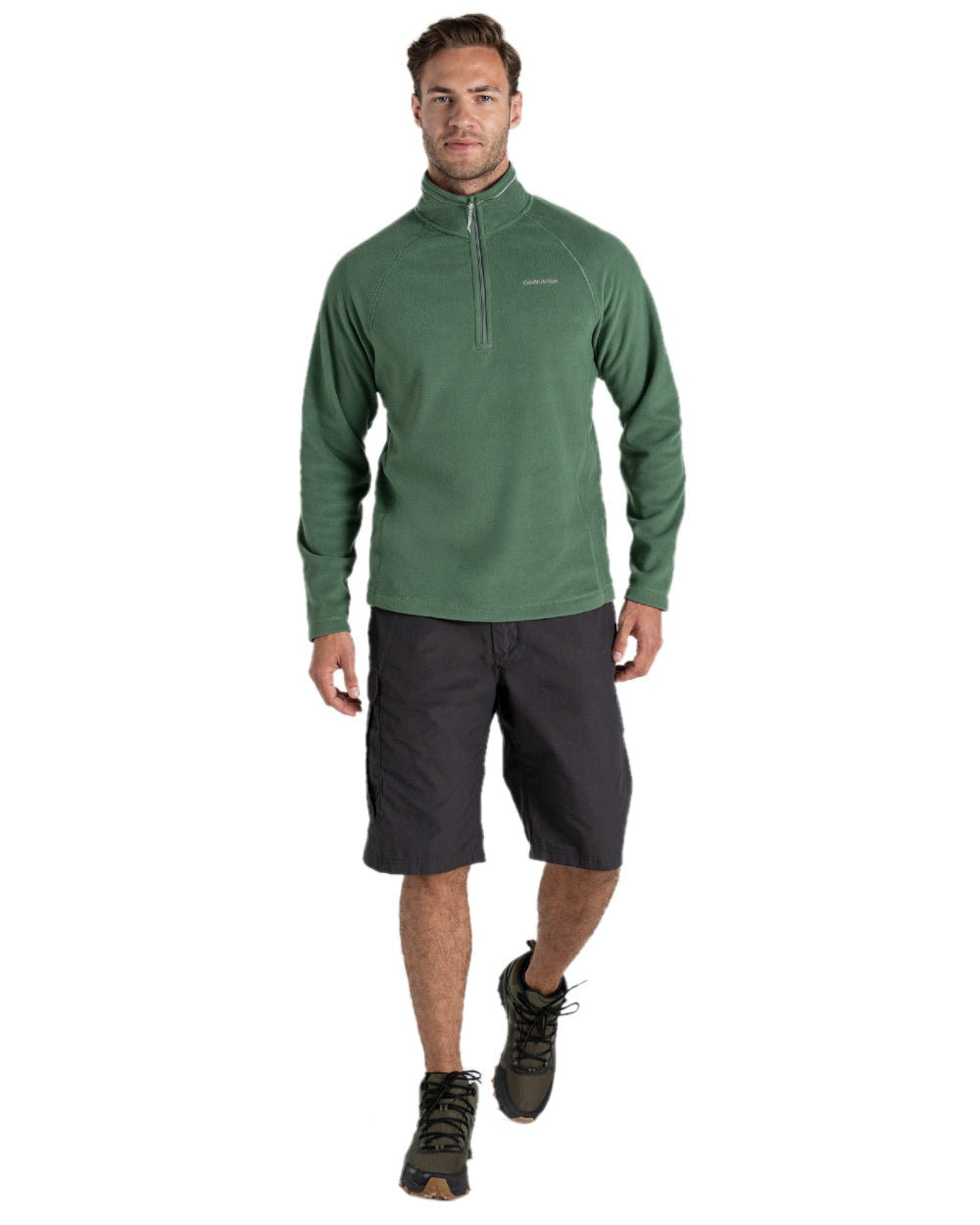 Black Pepper coloured Craghoppers Mens Kiwi Recycled Long Short on white background 