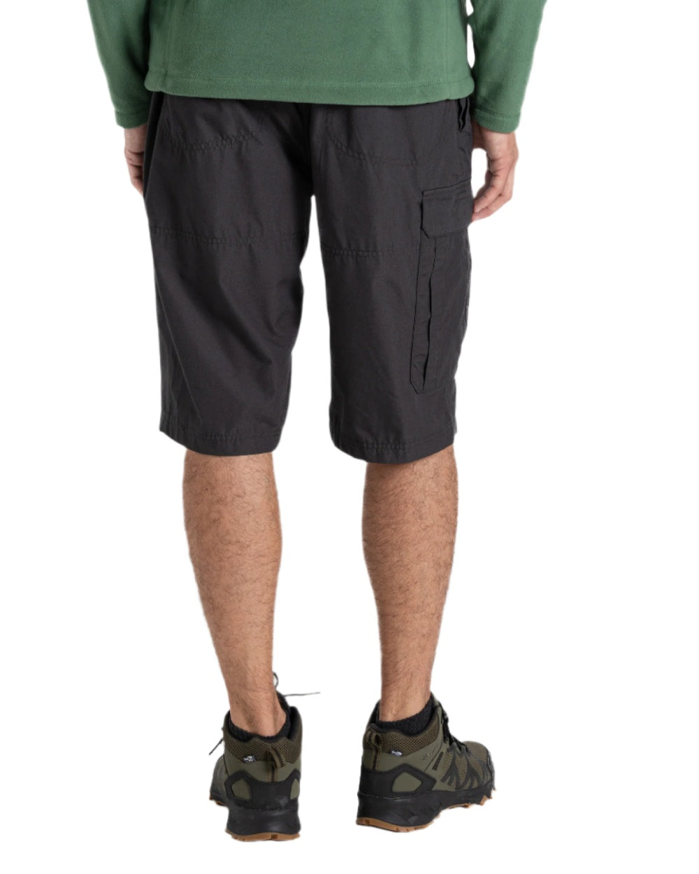 Black Pepper coloured Craghoppers Mens Kiwi Recycled Long Short on white background 
