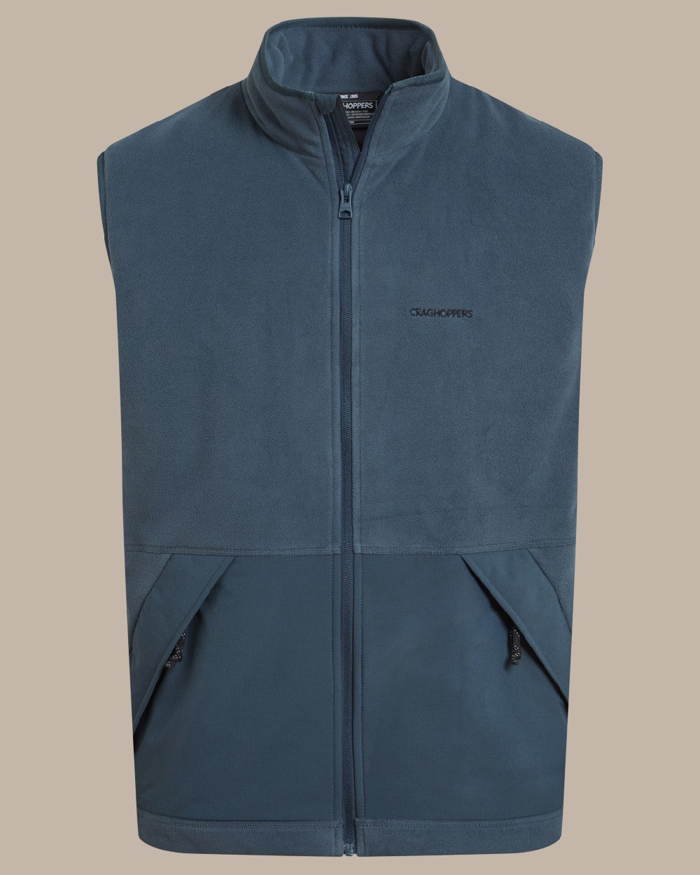 Blue Stone coloured Craghoppers Mens Leif Vest Blue Stone on beige 