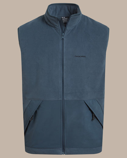 Blue Stone coloured Craghoppers Mens Leif Vest Blue Stone on beige 